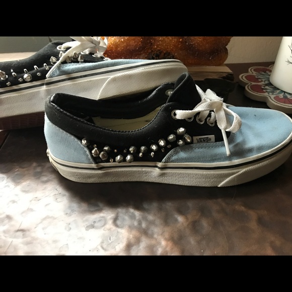 Light Blue Studded Vans - Picture 4 of 7